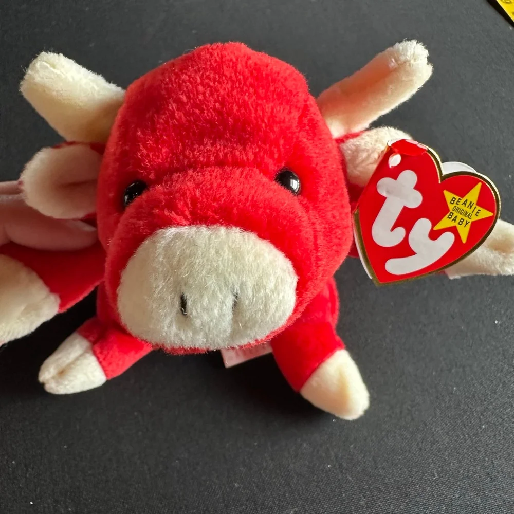 Baby Ty Snort Red Bull Stuffed Animal